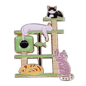 Cats On Cat Tree Cat Castle Enamel Pins 24-1